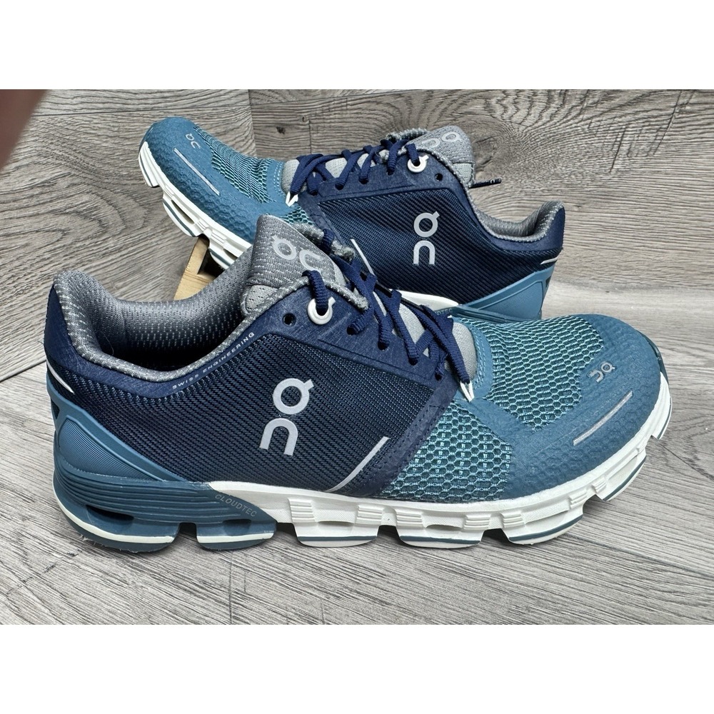 On Cloudflyer Classic Shoes Womens 7 Athletic Running Sneakers Teal Blue